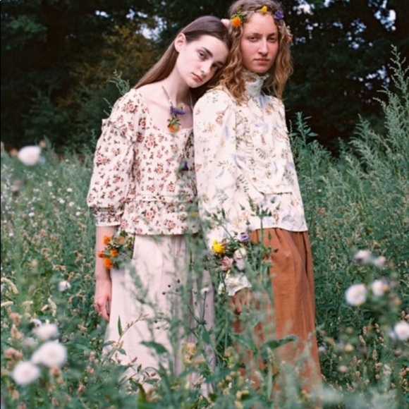 NWT Anthropologie Meadow’s Floral Print High Neck Blouse - Picture 1 of 11